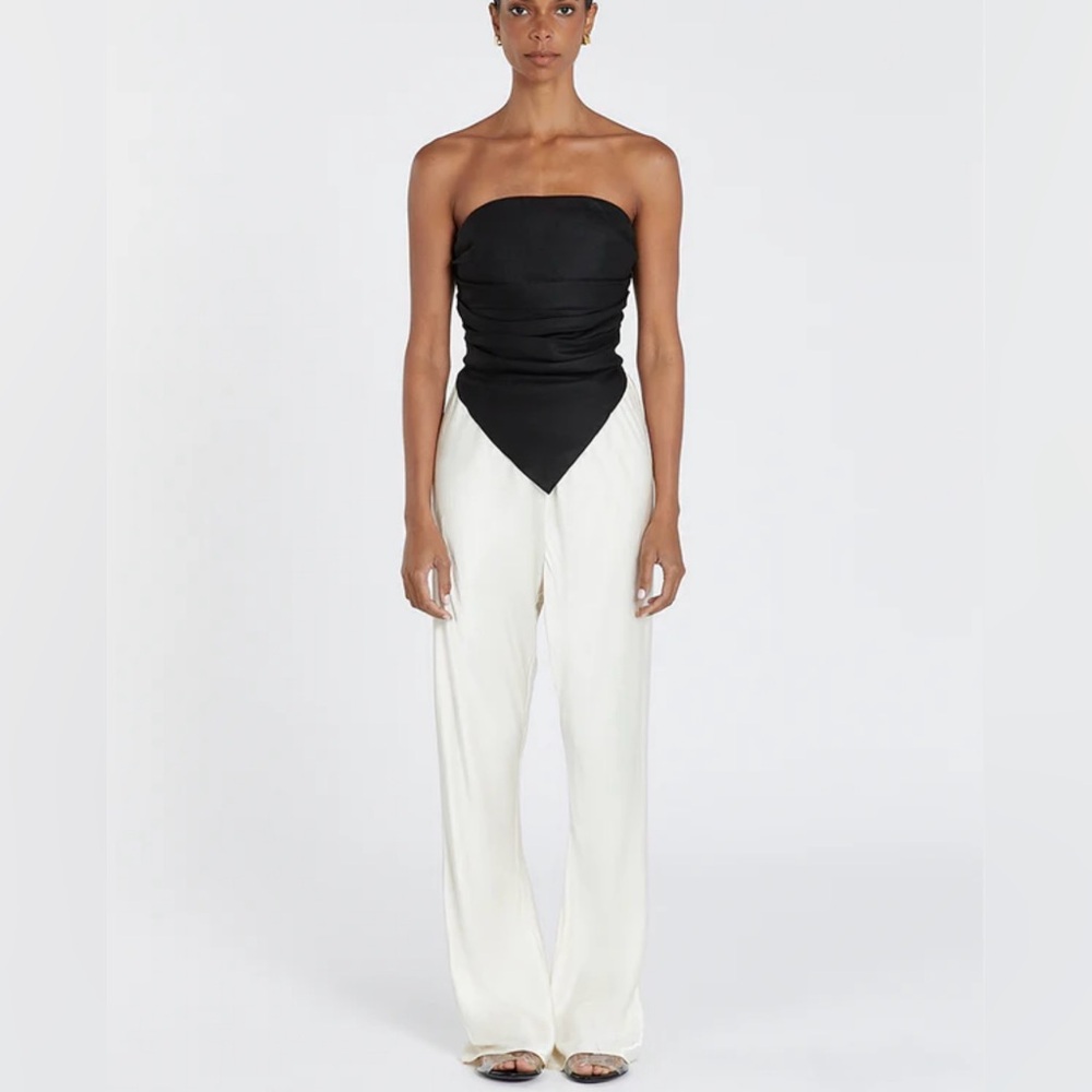 Dissh Nicci Black Linen Strapless Top